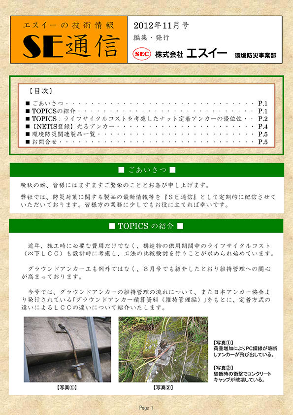 ライフサイクルコストを考慮したナット定着アンカーの優位性